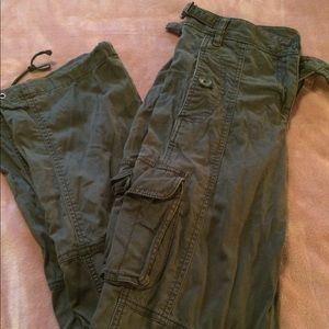 LOFT dark green cargo pant